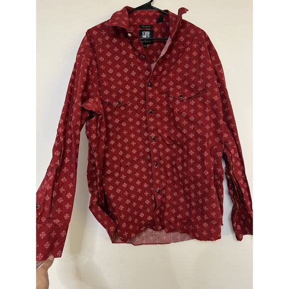 Resistol University Fit Pearl Snap Western Shirt Red Floral Print Size XXL - Picture 1 of 7